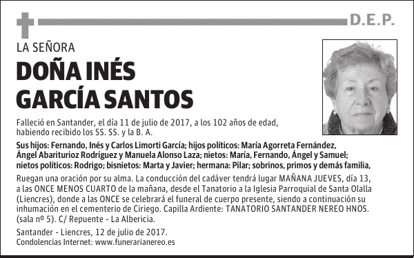 DOÑA INÉS GARCÍA SANTOS