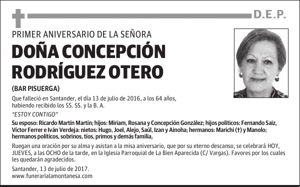 DOÑA CONCEPCIÓN RODRÍGUEZ OTERO