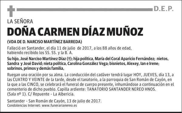 DOÑA CARMEN DÍAZ MUÑOZ