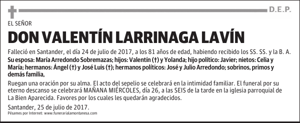 DON VALENTÍN LARRINAGA LAVÍN
