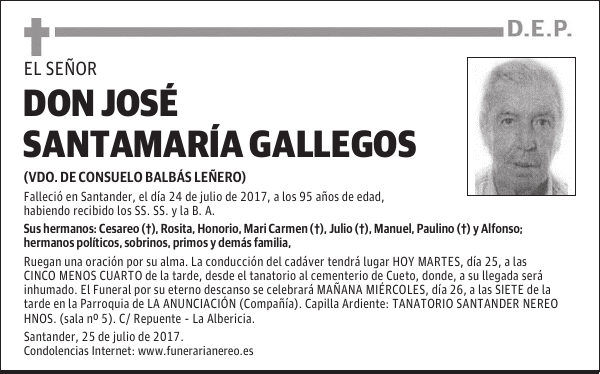 DON JOSÉ SANTAMARÍA GALLEGOS