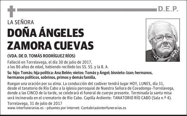 Dª. ÁNGELES ZAMORA CUEVAS