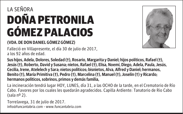 Da Petronila Gómez Palacios