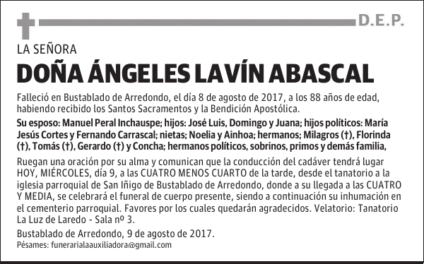 Doña Angeles lavín Abascal