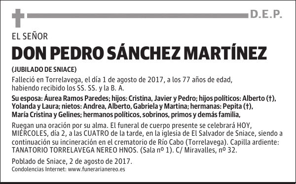 DON PEDRO SÁNCHEZ MARTÍNEZ