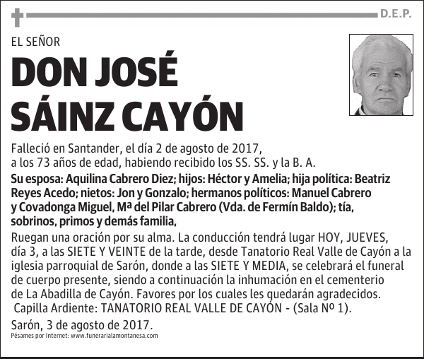 DON JOSÉ SÁINZ CAYÓN