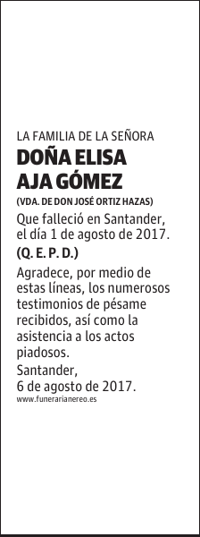 DOÑA ELISA AJA GÓMEZ