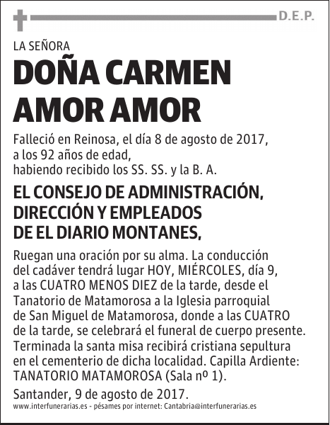 Dª CARMEN AMOR AMOR