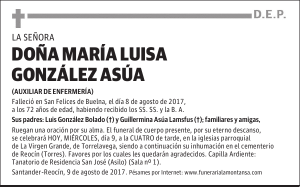 DOÑA MARÍA LUISA GONZÁLEZ ASÚA
