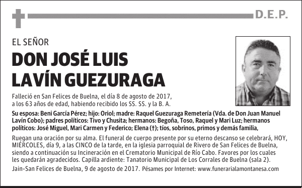 Don JOSE LUIS LAVIN GUEZURAGA