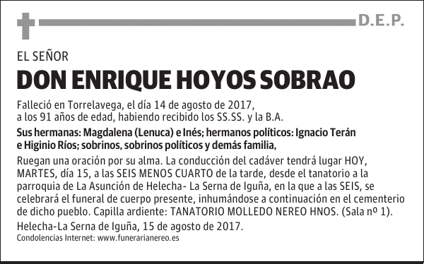 DON ENRIQUE HOYOS SOBRAO