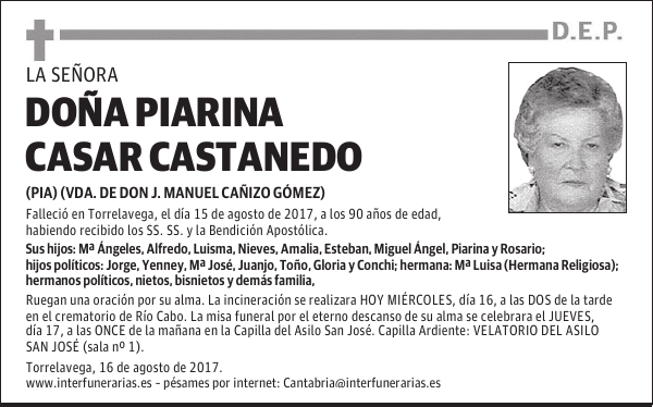 DOÑA PIARINA CASAR CASTANEDO