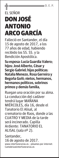 DON JOSÉ ANTONIO ARCO GARCÍA