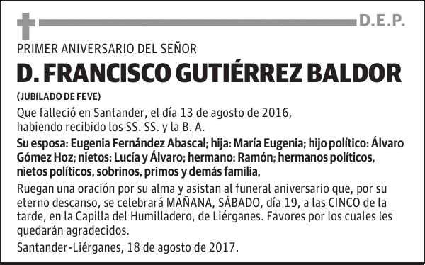 FRANCISCO GUTIERREZ BALDOR