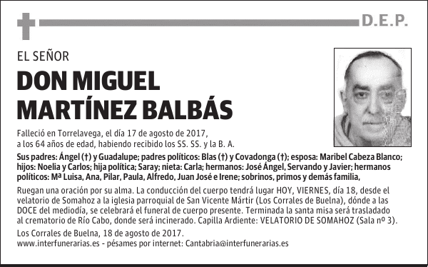 D. MIGUEL MARTÍNEZ BALBAS