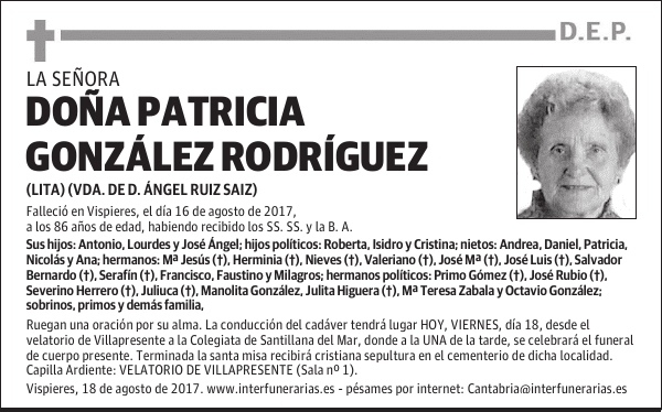Da. PATRICIA GONZÁLEZ RODRÍGUEZ