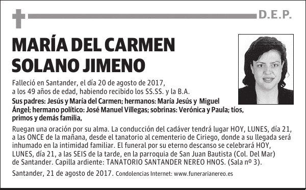 MARÍA DEL CARMEN SOLANO JIMENO