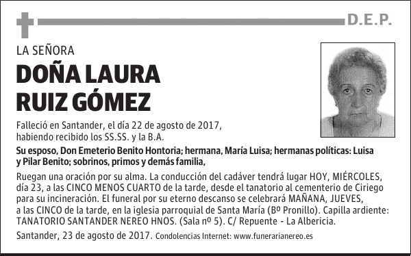 DOÑA LAURA RUIZ GOMEZ