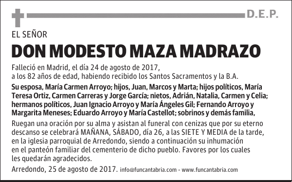 Don Modesto Maza Madrazo