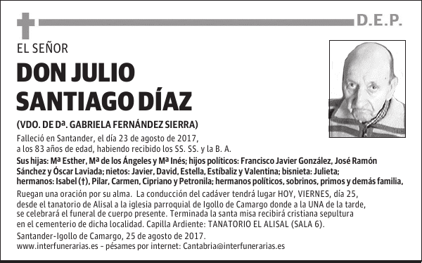D. JULIO SANTIAGO DIAZ