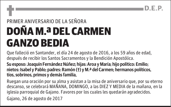 Mª del Carmen Ganzo Bedia