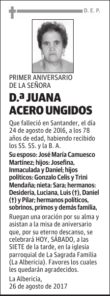 Juana Acero Ungidos