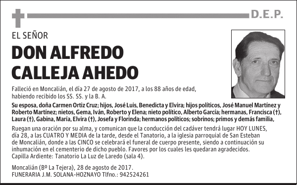DON ALFREDO CALLEJA AHEDO
