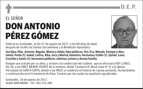 DON ANTONIO PÉREZ GÓMEZ