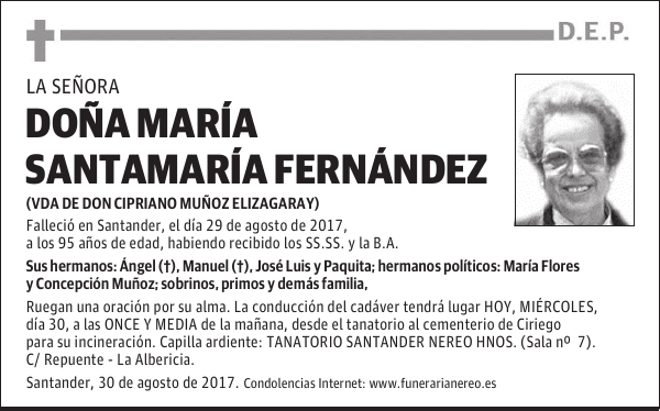 DOÑA MARIA SANTAMARIA FERNANDEZ