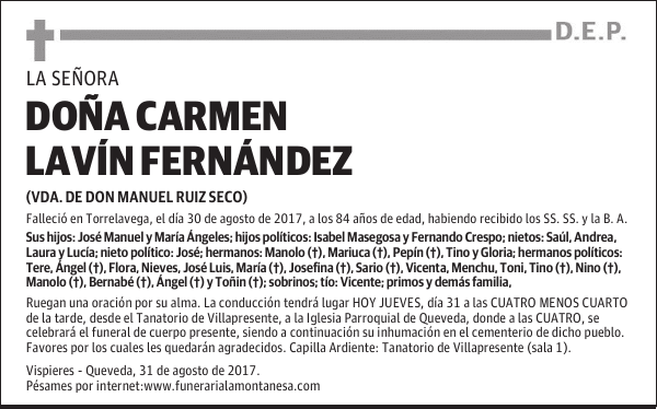 DOÑA CARMEN LAVÍN FERNÁNDEZ