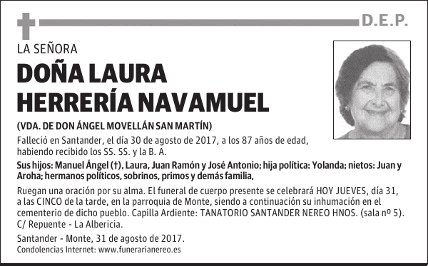 DOÑA LAURA HERRERÍA NAVAMUEL