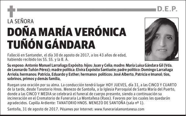 DOÑA MARÍA VERÓNICA TUÑÓN GÁNDARA