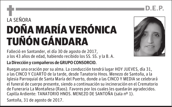 DOÑA MARÍA VERÓNICA TUÑÓN GÁNDARA