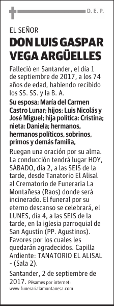 DON LUIS GASPAR VEGA ARGUELLES