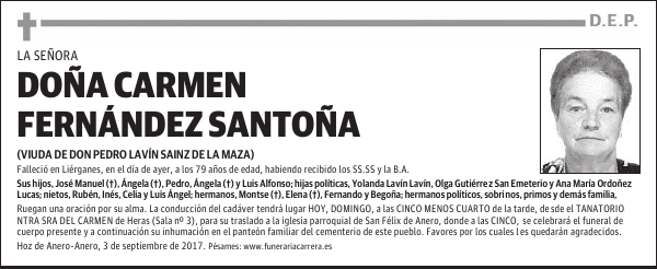 DOÑA CARMEN FERNANDEZ SANTOÑA