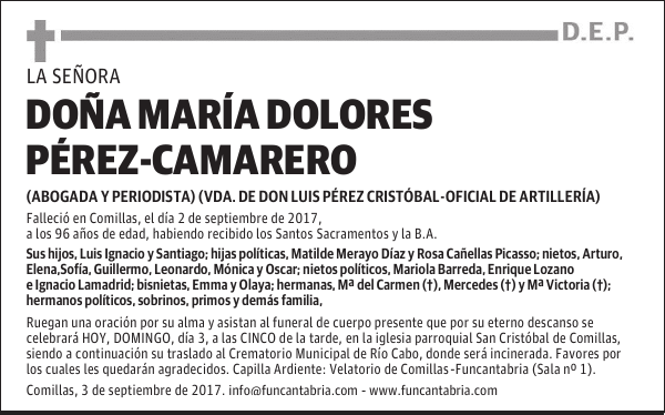 Doña M.a Dolores Pérez-Camarero