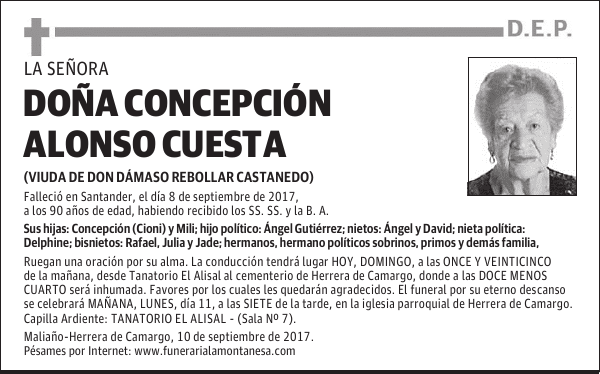 DOÑA CONCEPCIÓN ALONSO CUESTA