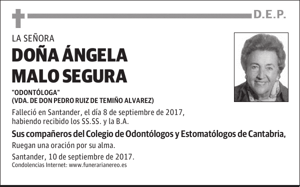 DOÑA ÁNGELA MALO SEGURA