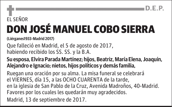 DON JOSÉ MANUEL COBO SIERRA