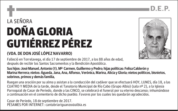 DONA GLORIA GUTIÉRREZ PÉREZ