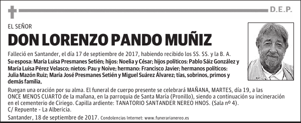 DON LORENZO PANDO MUÑIZ
