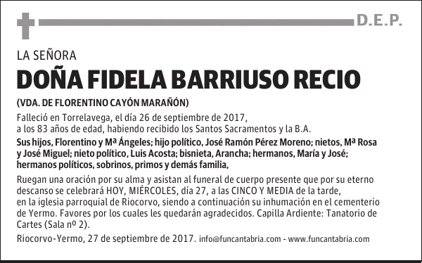 Doña Fidela Barriuso Recio