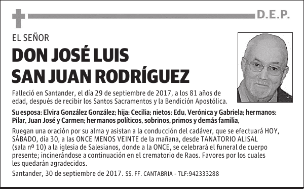 DON JOSÉ LUIS SAN JUAN RODRÍGUEZ
