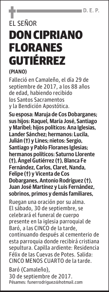 Don CIPRIANO FLORANES GUTIÉRREZ