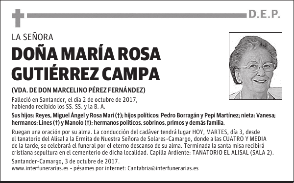 Dª MARIA ROSA GUTIERREZ CAMPA