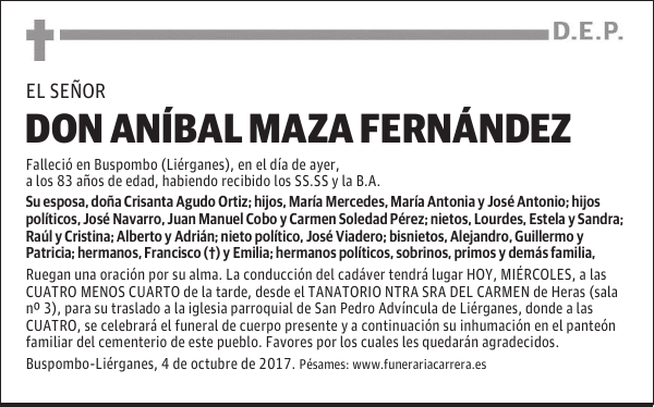 DON ANIBAL MAZA FERNANDEZ