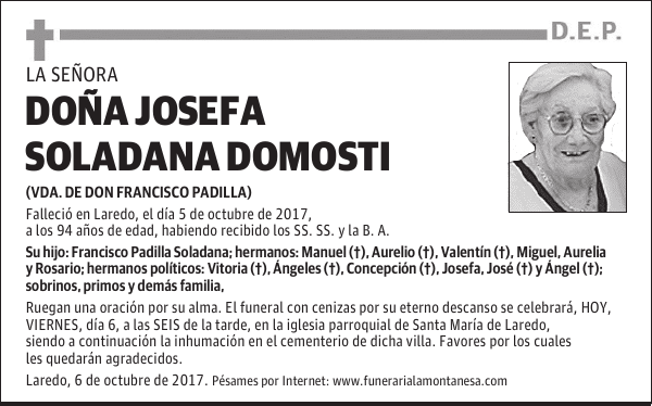 DOÑA JOSEFA SOLADANA DOMOSTI