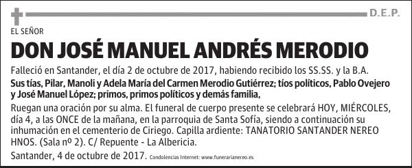 DON JOSE MANUEL ANDRES MERODIO