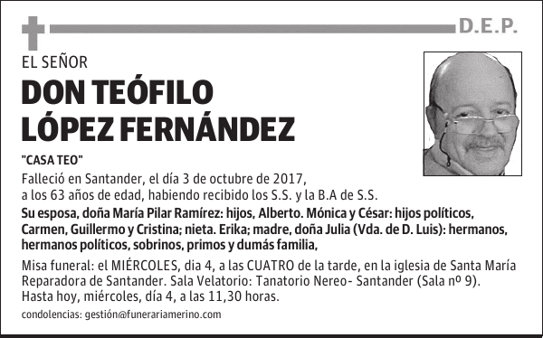 DON TEÓFILO LÓPEZ FERNANDEZ