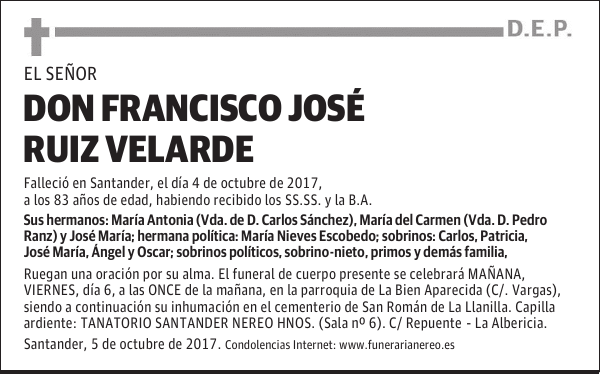 DON FRANCISCO JOSE RUIZ VELARDE
